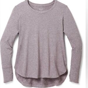 Athleta UpTempo Heathered purple Long Sleeve Top